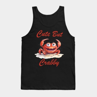 Funny Colorful Cartoon Crab, Cute But Crabby Tank Top